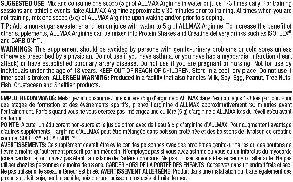 ALLMAX Citrulline Malate 2: 1 300 gram, 300 gram & Nutrition - Arginine HCl - Maximum Strength + Absorption - Pharmaceutical Grade - 400 Gram