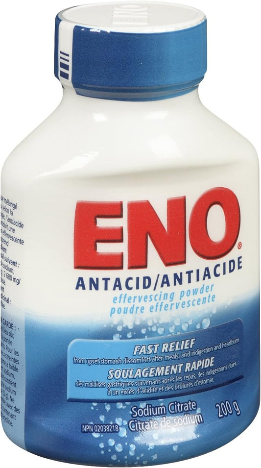ENO 抗酸泡騰粉,用於緩解胃灼熱和消化不良,緩解胃部不適,200 克