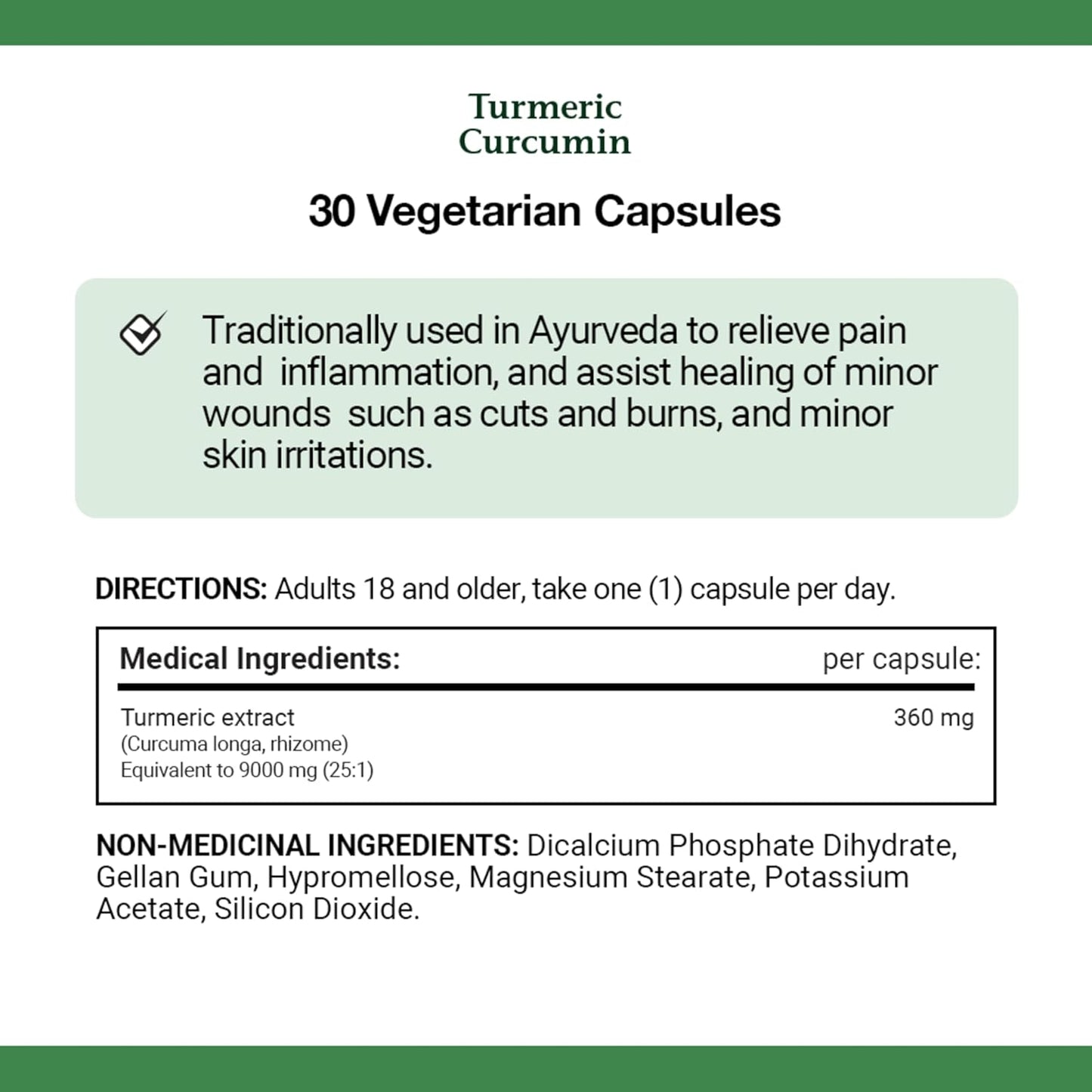 NATURE'S BOUNTY Turmeric, Ultra Strength, 9000 mg, Vegetarian, Anti-inflammatory For Joint Pain, Helps Healing Of Minor Wounds Like Cuts & Burns And Minor Skin Irritations, Capsules, 30 g