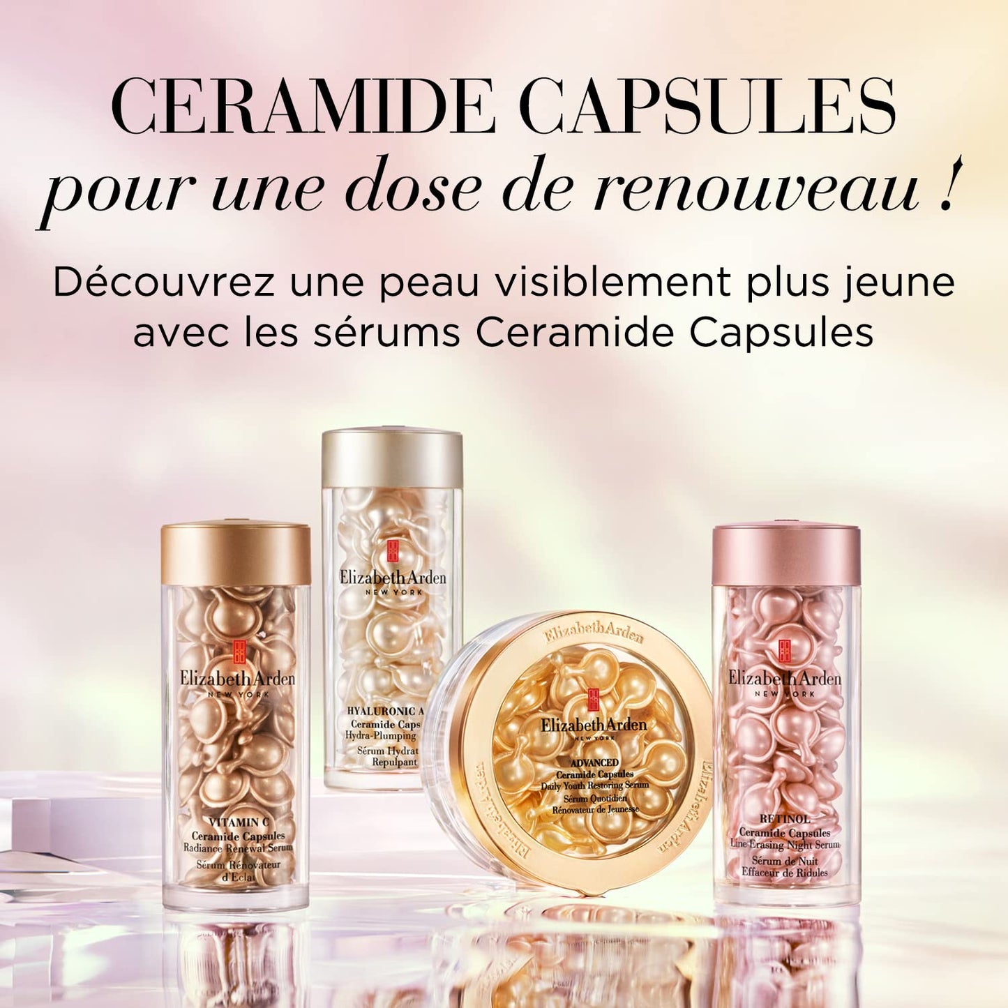 Elizabeth Arden Vitamin C Ceramide Capsules Radiance Renewal Serum, Citrus and Musky, 90 Count