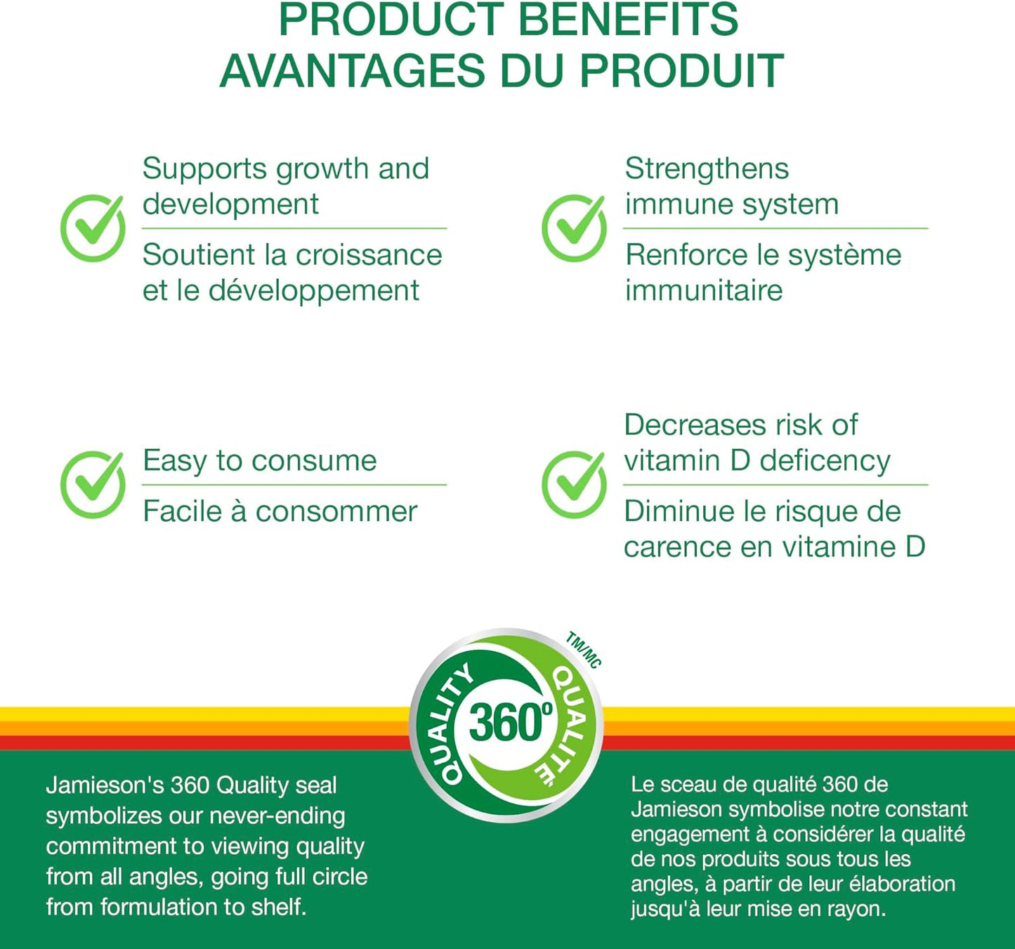 Jamieson 婴儿维生素 D3 滴剂 400 IU,支持宝宝发育、免疫健康、骨骼和牙齿健康。纯正优质配方,非转基因,无麸质,无乳糖,无人工色素、香精或防腐剂……