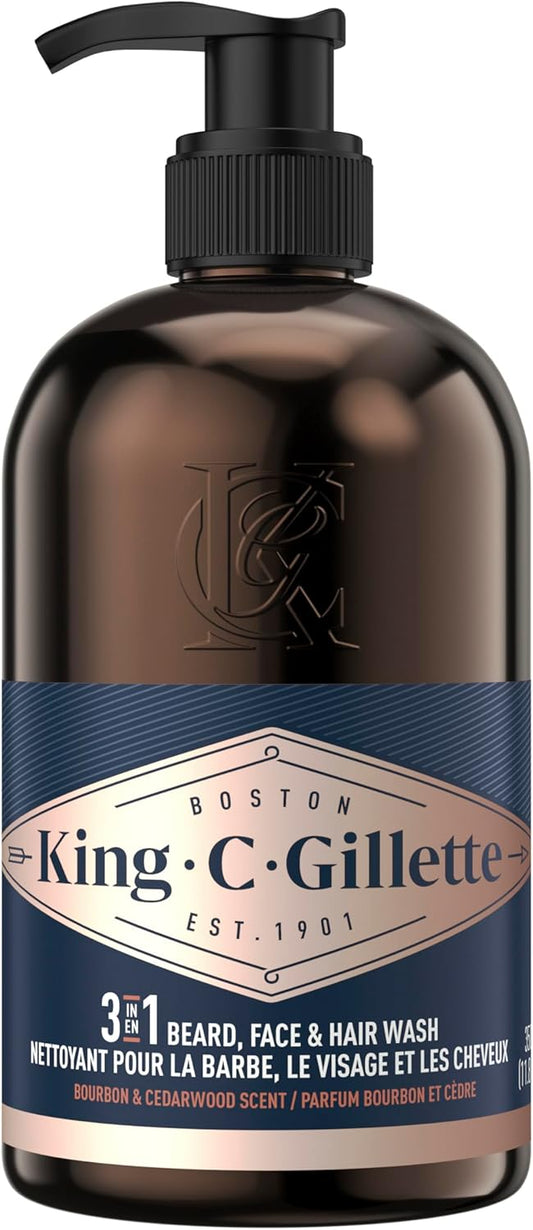 King C. Gillette 男士鬍鬚和洗面乳,含椰子水、摩洛哥堅果油和酪梨油,350 毫升