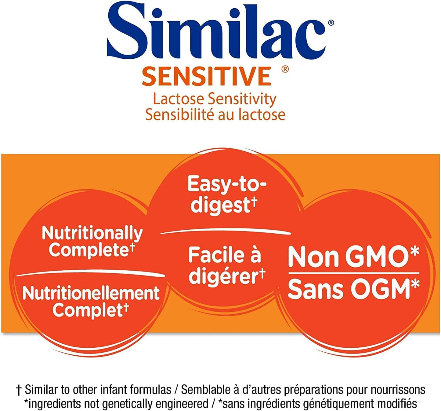 Similac Sensitive 乳糖敏感婴儿配方奶粉,浓缩液,12 x 385 毫升,0+ 个月,橙味,385 毫升(12 包)