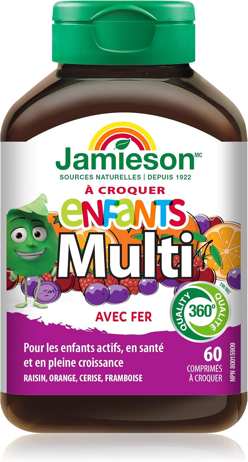 Jamieson 100% 儿童复合维生素咀嚼片 60 片 + 维生素 D 400IU 儿童咀嚼片 100 片