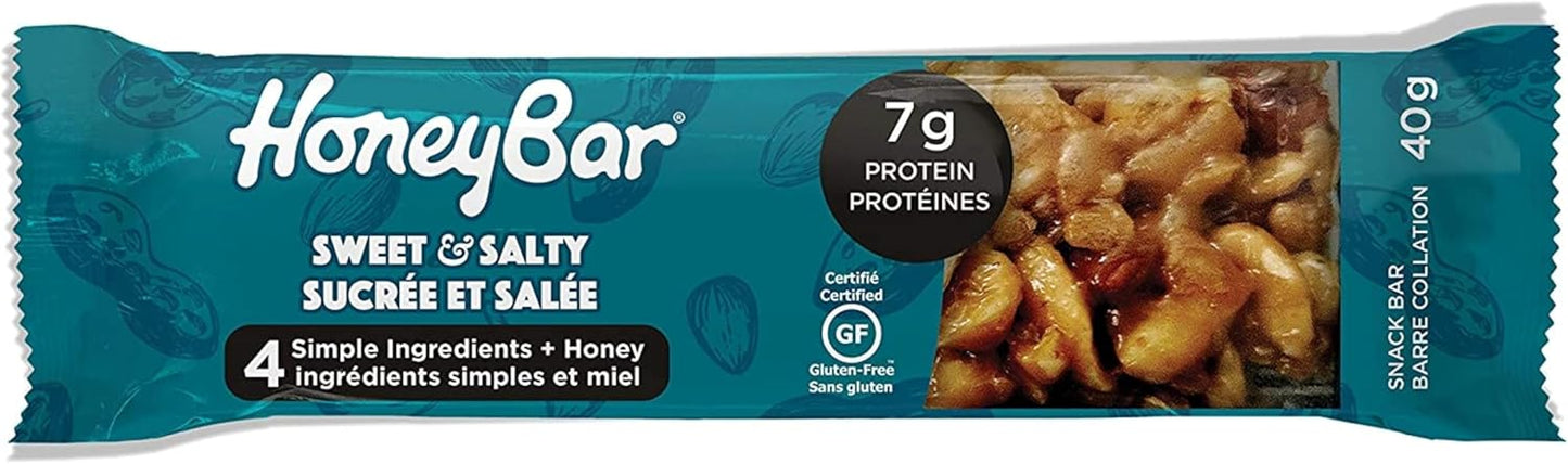 HoneyBar Snack Bars, Sweet & Salty, Gluten-Free, Non-GMO, Vegetarian, 40 g bars, 15 count
