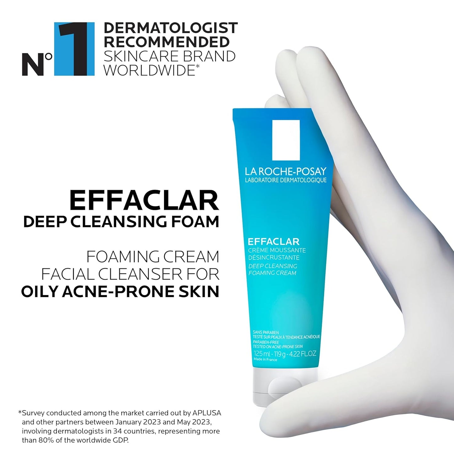 La Roche-Posay Effaclar Face Toner, Foaming Cream Cleanser & Face Mask. For Oily or Acne Prone Skin, Reduces the look of Pores, Dermatologist Recommended