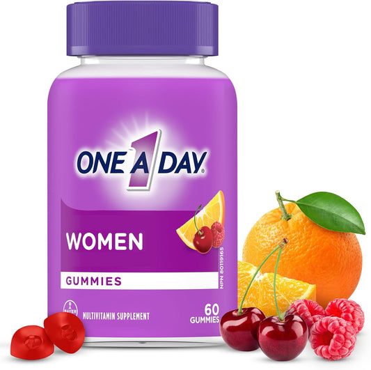 每日一片女士複合維生素軟糖 - 每日補充女性所需維生素軟糖,含維生素 A、C、D 和鋅,有助於增強免疫功能,含生物素,有益於頭髮、皮膚和指甲健康,60 粒軟糖