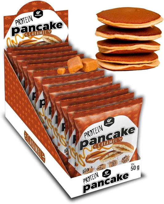 Go Fitness 12 Protein Pancakes - Caramel High Protein Snack, Freshly Baked & Extremely Delicious 12 x 50 g