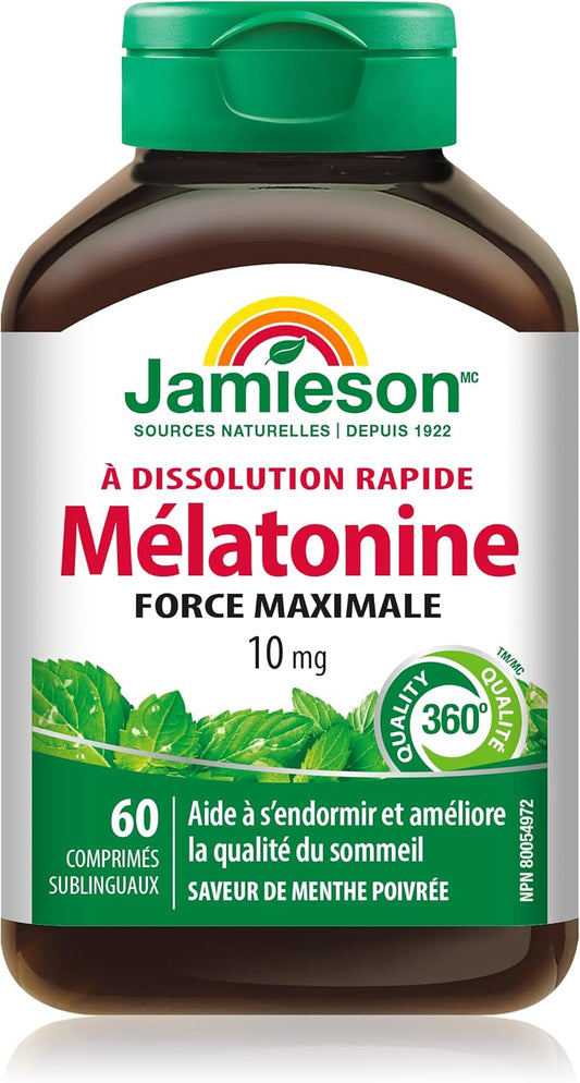 Jamieson 褪黑激素 10 毫克强效 - 薄荷味速溶片,60 片(1 包)