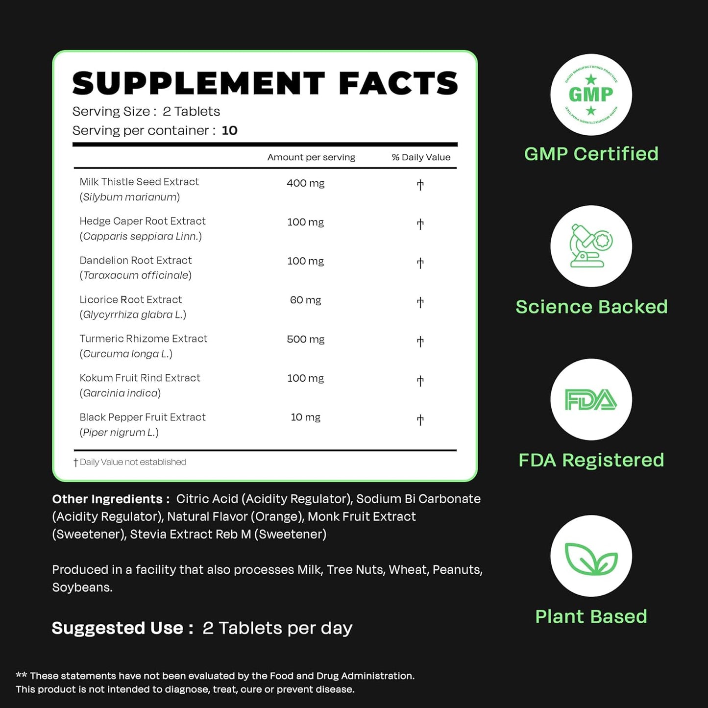 Auric 草本护肝补充剂 | 奶蓟草(水飞蓟素)、姜黄、大蒜、生姜,有益于肝脏健康 | 先进的排毒清洁配方,有效促进肝脏健康 | 180 片