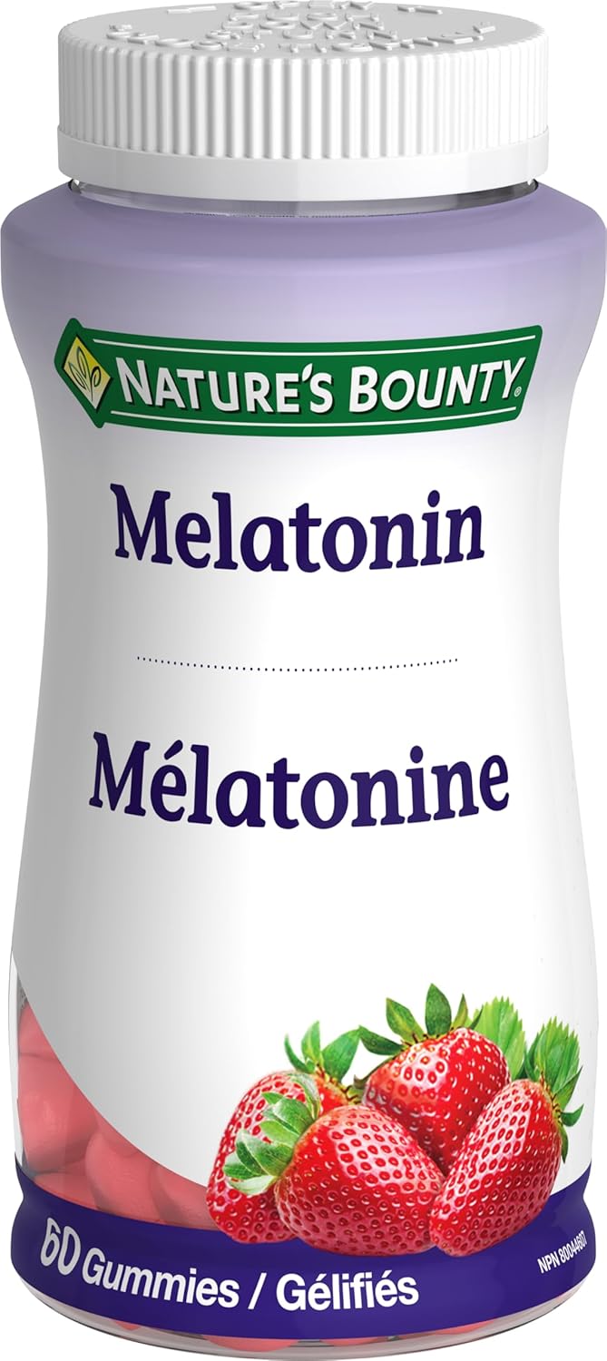 Nature's Bounty 褪黑激素补充剂,帮助重置身体的睡眠-觉醒周期,2.5 毫克,60 粒软糖 & 成人复合维生素补充剂,帮助维持骨骼和免疫功能,75 粒软糖