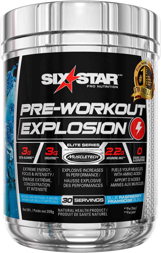 乳清蛋白粉 + 运动前粉 - Six Star 100% 乳清蛋白 Plus 和运动前爆发粉