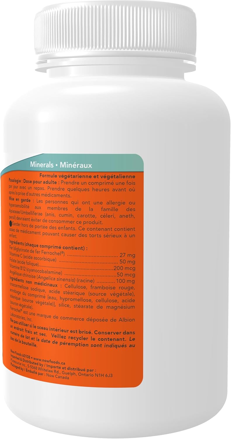 NOW Supplements, 鐵複合物,不便秘*,必需礦物質,100 片裝