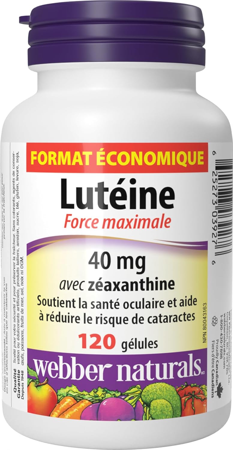 Webber Naturals 葉黃素 40 毫克,含玉米黃質,強效,120 粒軟膠囊,支持眼部健康,維生素 E 400 IU,120 粒軟膠囊,天然維生素 E 來源,抗氧化支持
