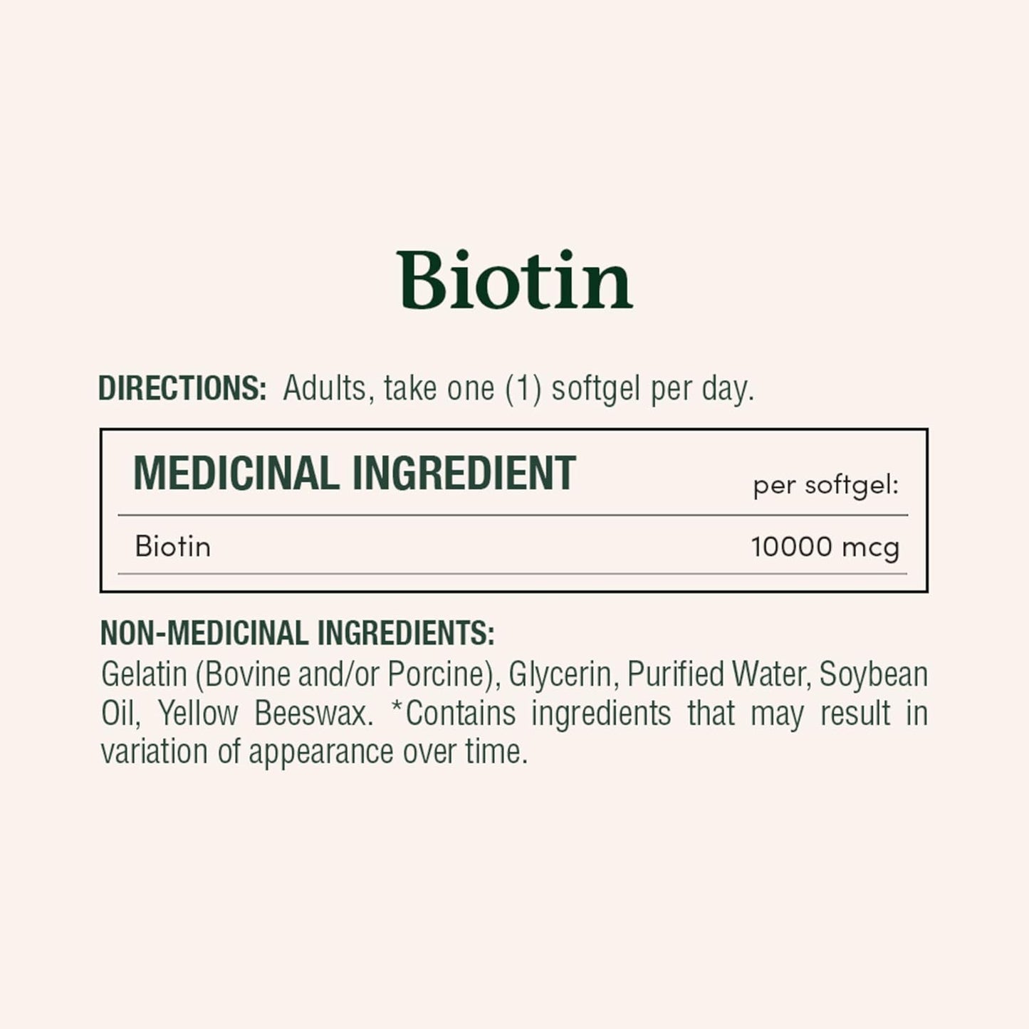 自然之寶生物素,超強效,10,000 微克,促進頭髮生長,使指甲更濃密、更健康,頭髮更濃密,皮膚更健康,幫助營養素代謝,軟膠囊,20.8 克