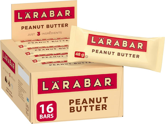 LÄRABAR Peanut Butter, Fruit and Nut Energy Bar, Pack of 16 Bars, Gluten Free, Vegan, Family Pack, Snack Bars