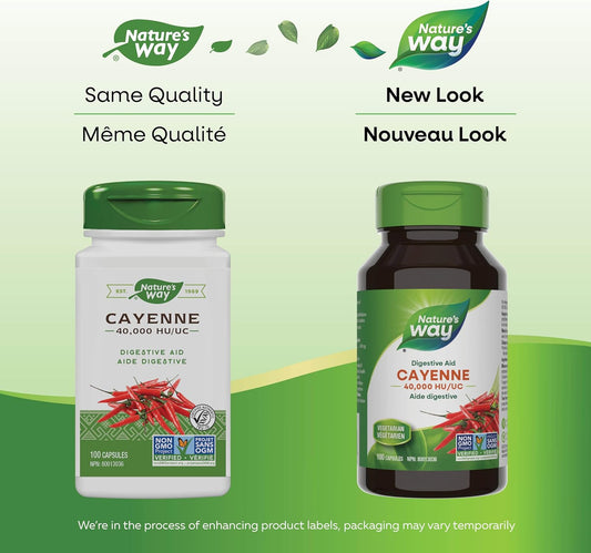 Nature's Way 辣椒 40,000 HU,每份 450 毫克,100 粒素食膠囊(1 包)