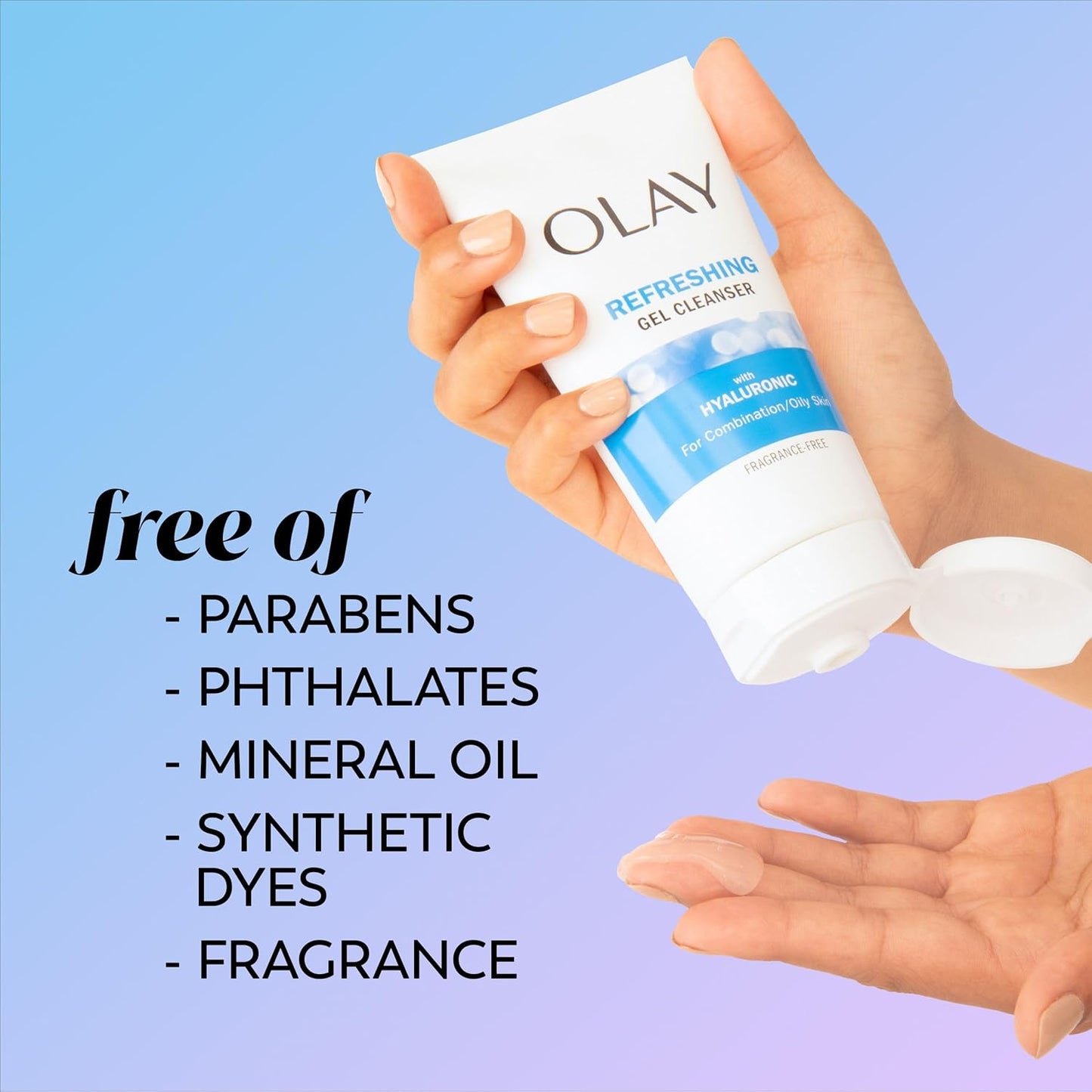Olay Regenerist Hyaluronic + Peptide 24 Face Wash, Fragrance-Free, 150 mL