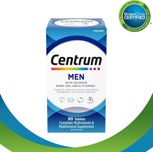 Centrum 男士複合維生素/礦物質補充劑,90 片(包裝可能有所不同)