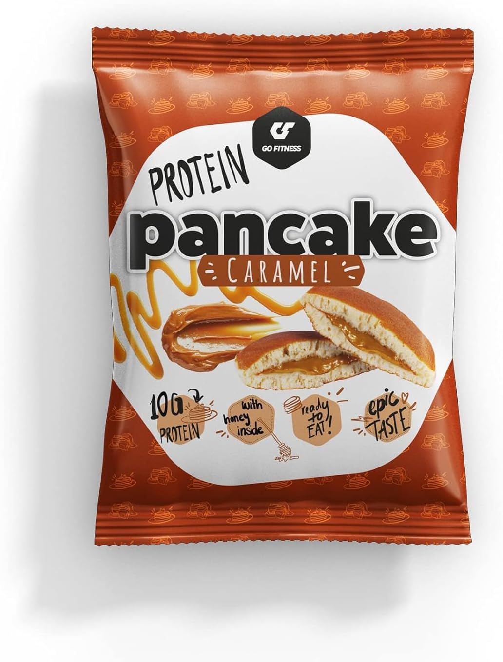 Go Fitness 12 Protein Pancakes - Caramel High Protein Snack, Freshly Baked & Extremely Delicious 12 x 50 g