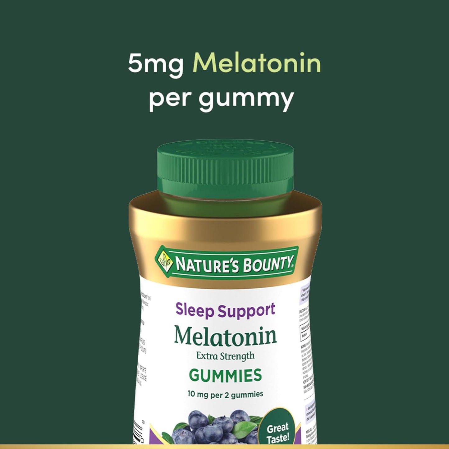 自然之宝褪黑素软糖,有助于更快入睡,增加总睡眠时间,减少时差影响并重置睡眠觉醒周期,蓝莓味,225 克