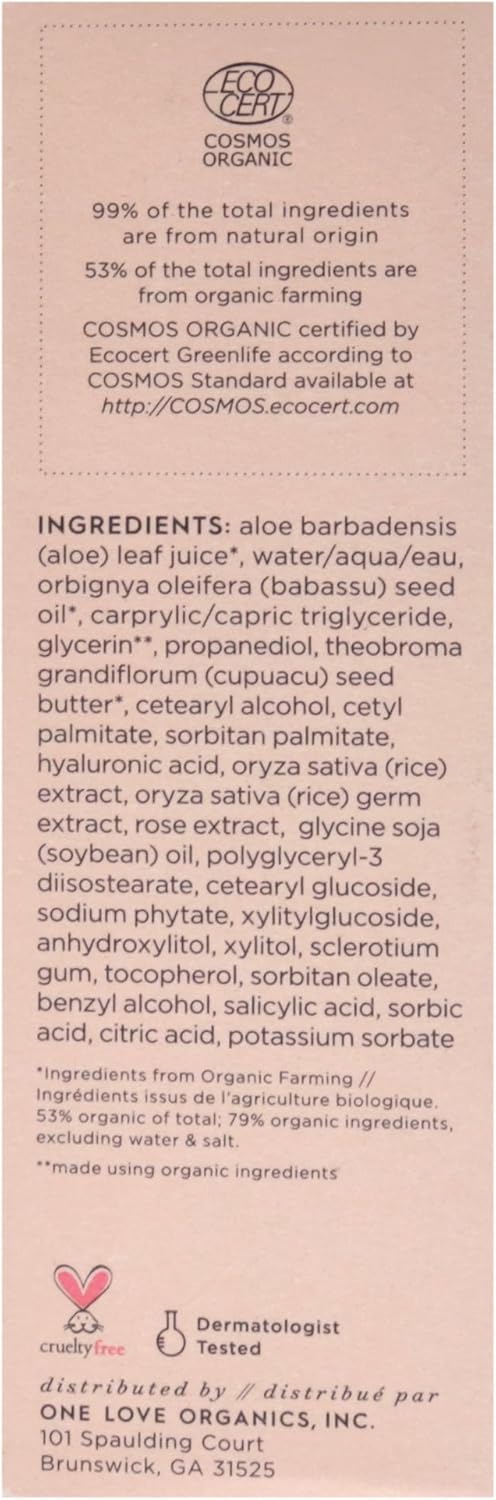 One Love Organics 玫瑰保濕精華液 女士 1.7 盎司