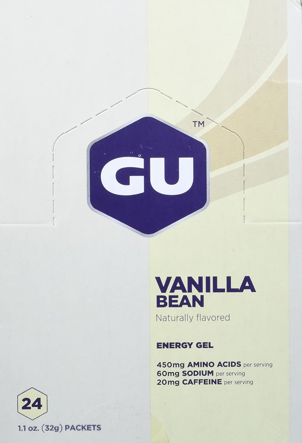GU ENERGY 原廠運動營養能量凝膠,香草豆味,24 粒 & 原廠運動營養能量凝膠,三種莓果味,24 粒裝