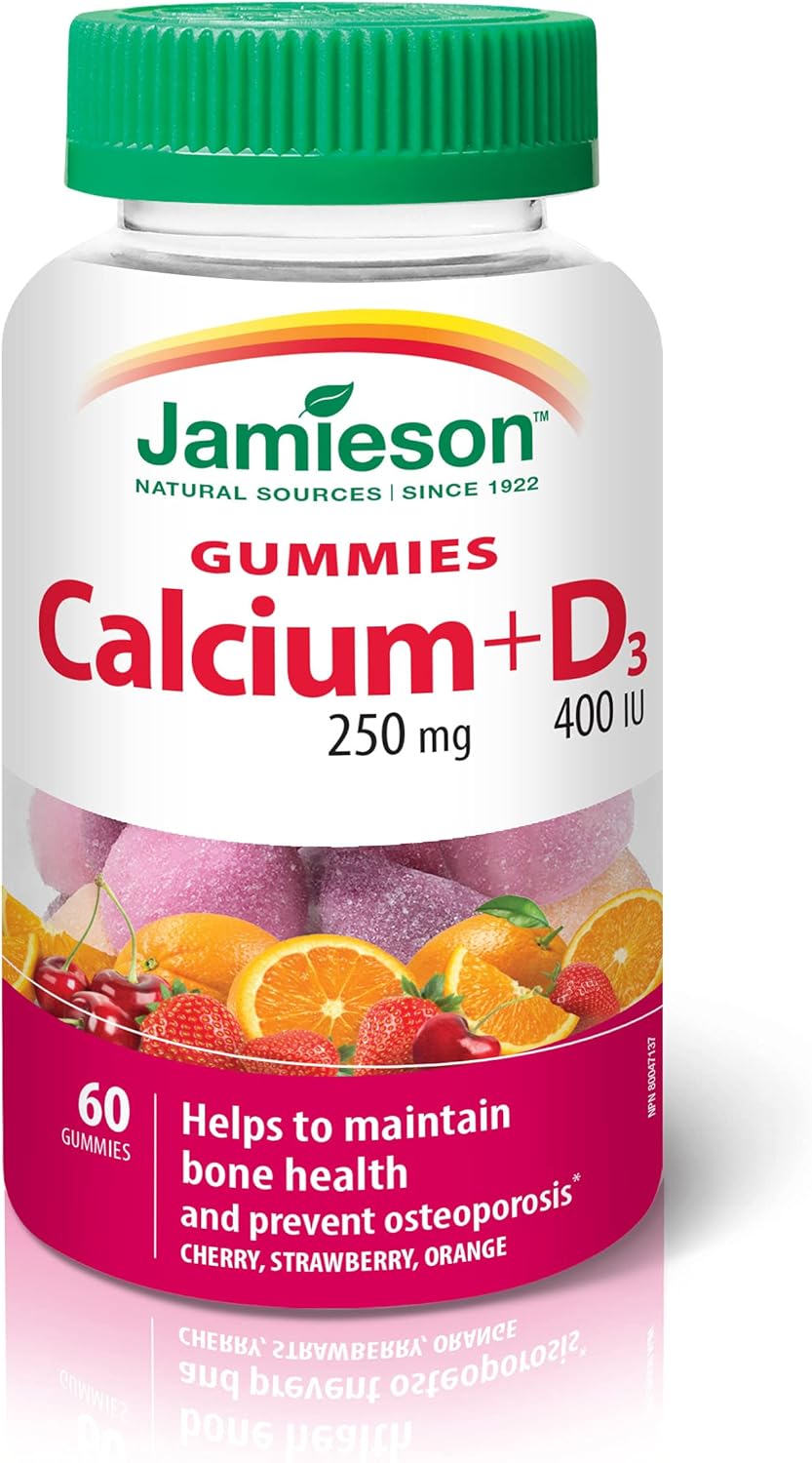 Jamieson 钙 + 维生素 D 60 粒软糖和镁软糖 - 蔓越莓葡萄味,60 粒(1 包)