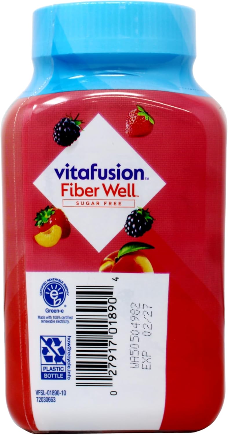Vitafusion Fibre Well 成人補充軟糖,10 克纖維,90 粒(22 天用量),包裝可能有所不同。