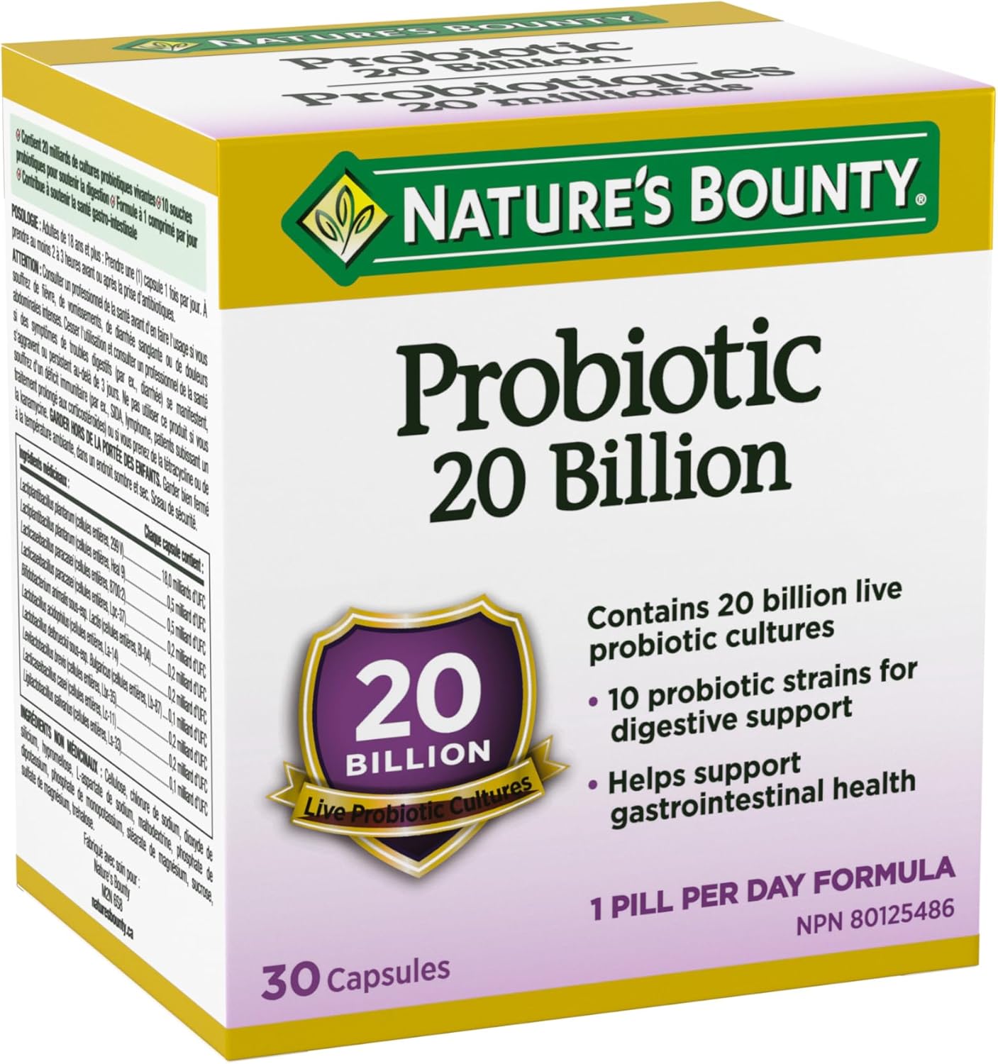 自然之宝益生菌,200亿活性菌,消化支持,胶囊,30克