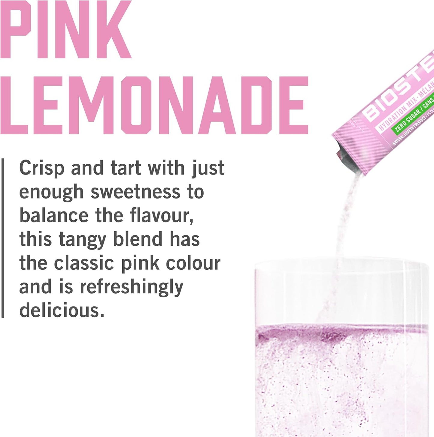 BioSteel 补水混合物,加拿大制造 - 美味补水,零糖,不含人工香料或防腐剂,粉红柠檬水口味,24 个独立包装