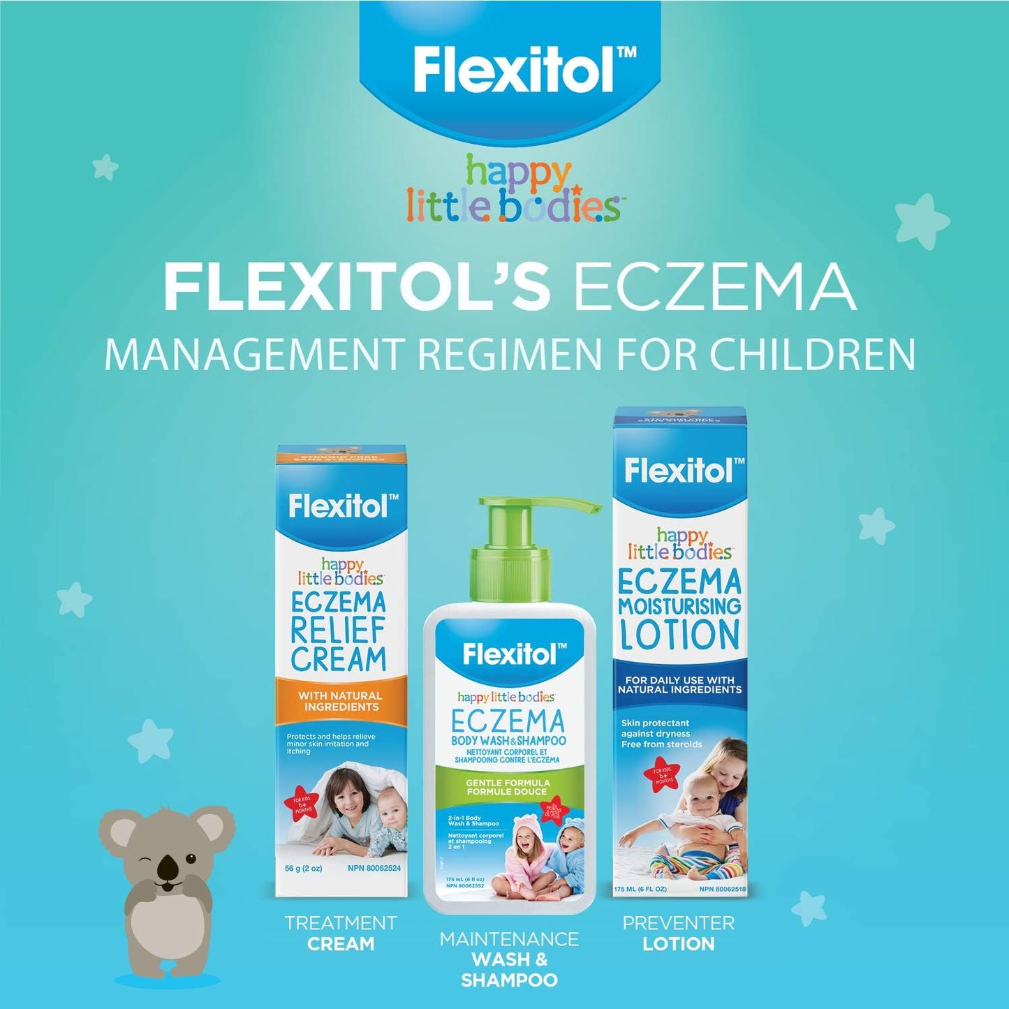 Flexitol Happy Little Bodies 婴儿湿疹舒缓霜 - 舒缓并缓解湿疹,非常适合婴儿和新生儿,蕴含芦荟成分,滋润敏感肌肤,提供安全温和的护理(56克)