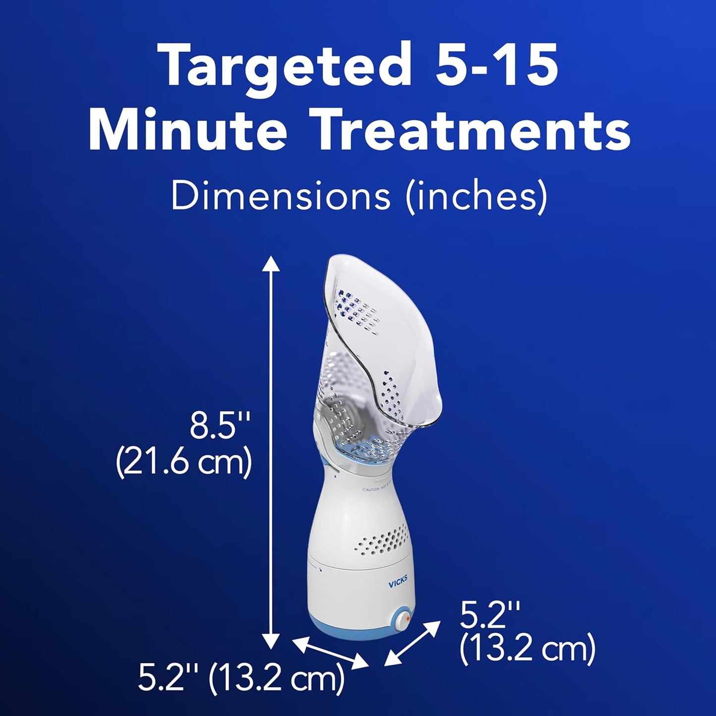 Vicks VIH200CV1 Corded Personal Sinus Steam Inhaler, Non-Medicated Steam Relief for Cough and Nasal Congestion from Colds, Seasonal Allergies and Sinusitis