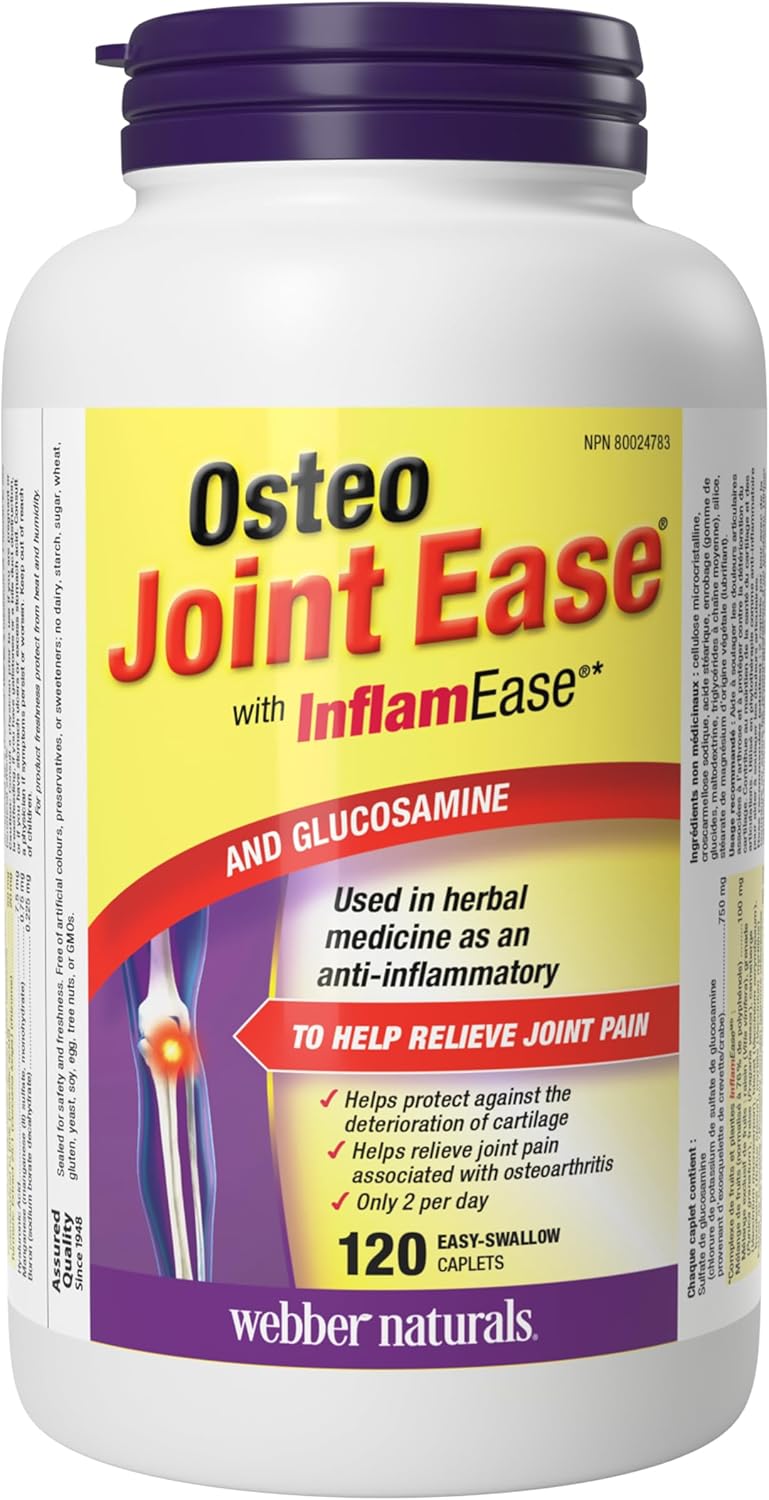 Webber Naturals Osteo Joint Ease with InflamEase and Glucosamine, 120 Caplets