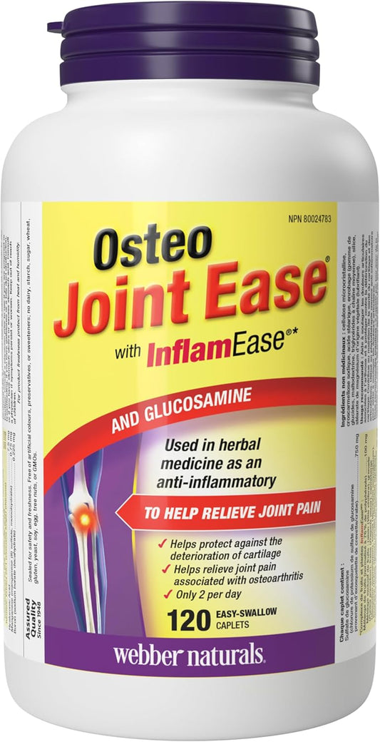 Webber Naturals Osteo Joint Ease 含 InflamEase 和葡萄糖胺,120 粒胶囊