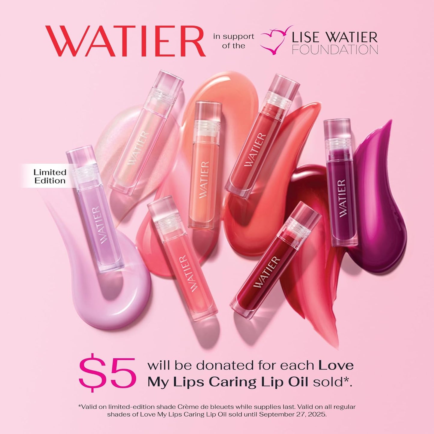 Lise Watier Love My Lips Caring Lip Oil, Framboise, High Shine Finish, Non-Sticky and Silky Texture, Hydrating Formula, Paraben-Free, 4 mL