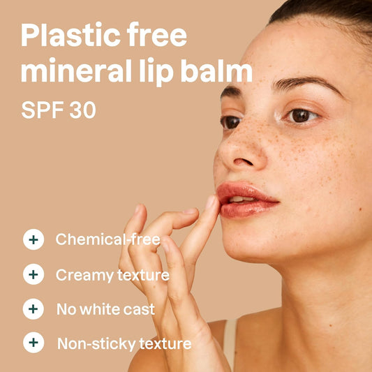 ATTITUDE 海洋润色润唇膏,SPF 30,加拿大制造,经 EWG 认证,无塑料,广谱 UVA/UVB 防护,含氧化锌,纯素,无香型,赤陶色,8.5 克