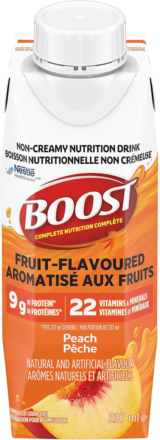 Boost 水果味饮料桃子味,237 毫升,24 支 & 水果味饮料野莓味,237 毫升,24 支
