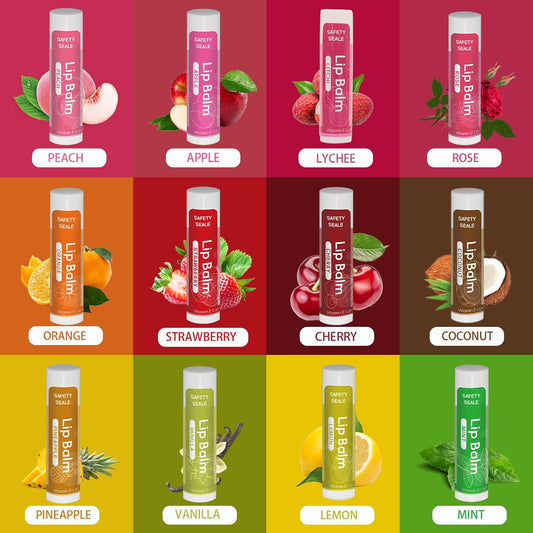 Yopela 36 支装润唇膏,含维生素 E 和椰子油,唇部护理产品,保湿舒缓干裂嘴唇