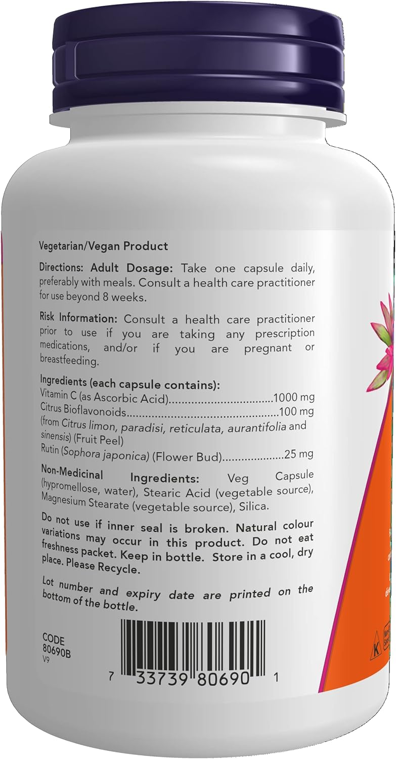 Now Foods 维生素 D-3 1,000 IU 和 K2 45 微克 120 粒胶囊和 C-1000,含 100 毫克生物类黄酮 100 粒胶囊