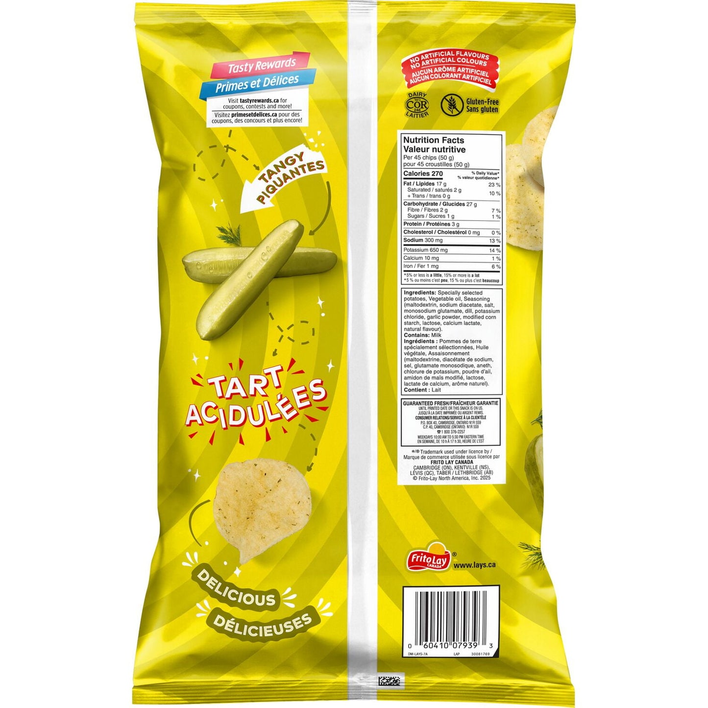 Lay's Dill Pickle flavoured Potato Chips, 220 g.