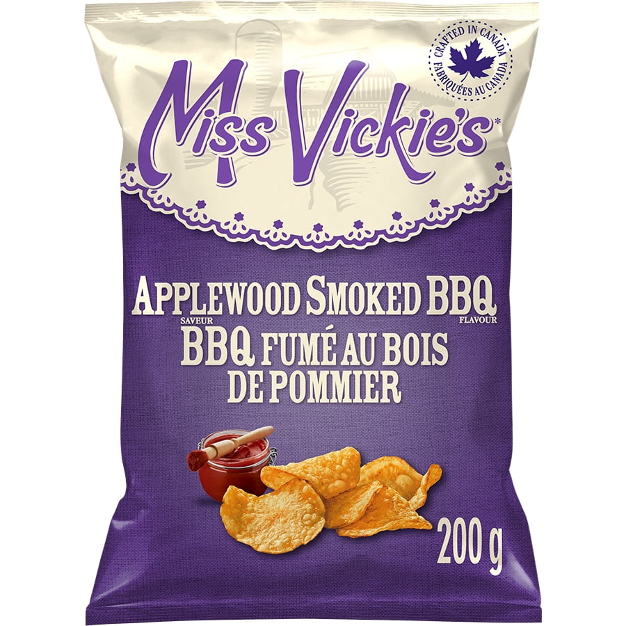 Miss Vickie's 苹果木烟熏烧烤味锅煮薯片,200 克。