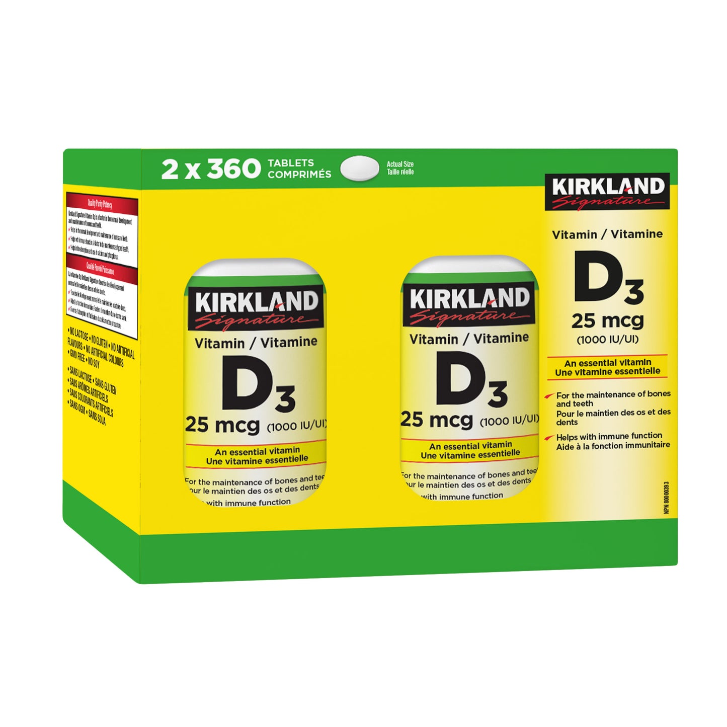 Kirkland Signature 維生素 D3 1000 IU,2 x 360 片