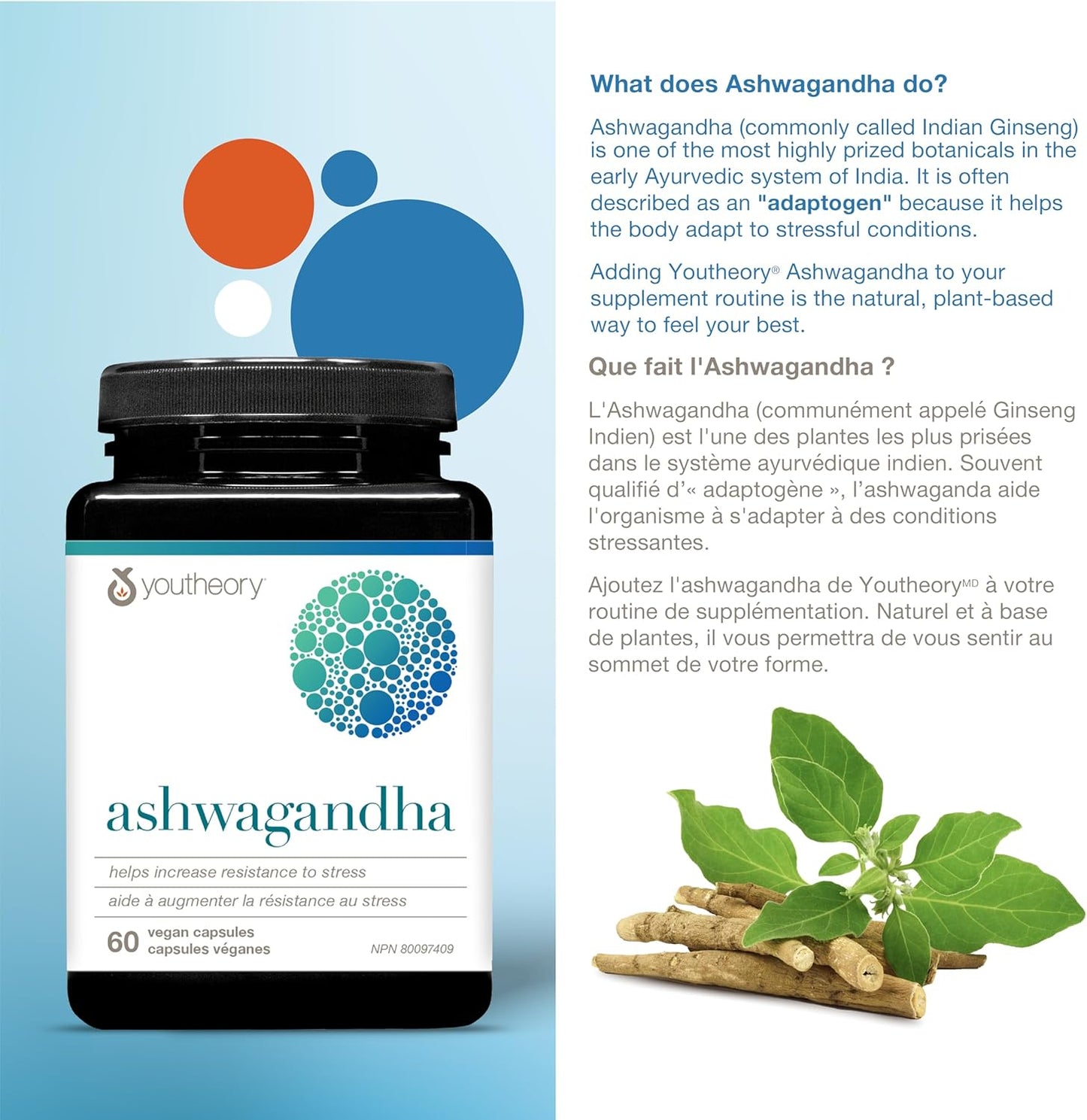 Youtheory Ashwagandha 7,200 mg Per Serving, with Clinically Proven KSM-66 and GingeverGinger to Support the Efficacy of Ashwagandha. Helps Increase Resistance to Stress and Anxiety, Vegan, 60 Capsules