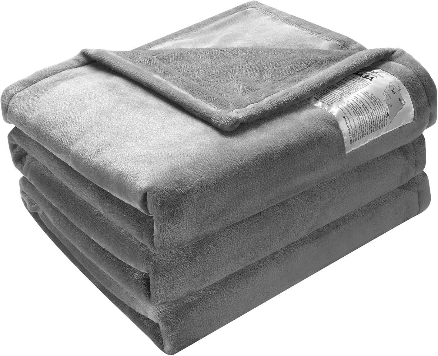 VEVOR 電熱毯,72 英寸 x 84 英寸全尺寸,柔軟法蘭絨加熱毯,帶 10 小時定時器自動關閉和 5 個加熱級別,適用於沙發,可機洗,ETL 和 FCC 認證(灰色)