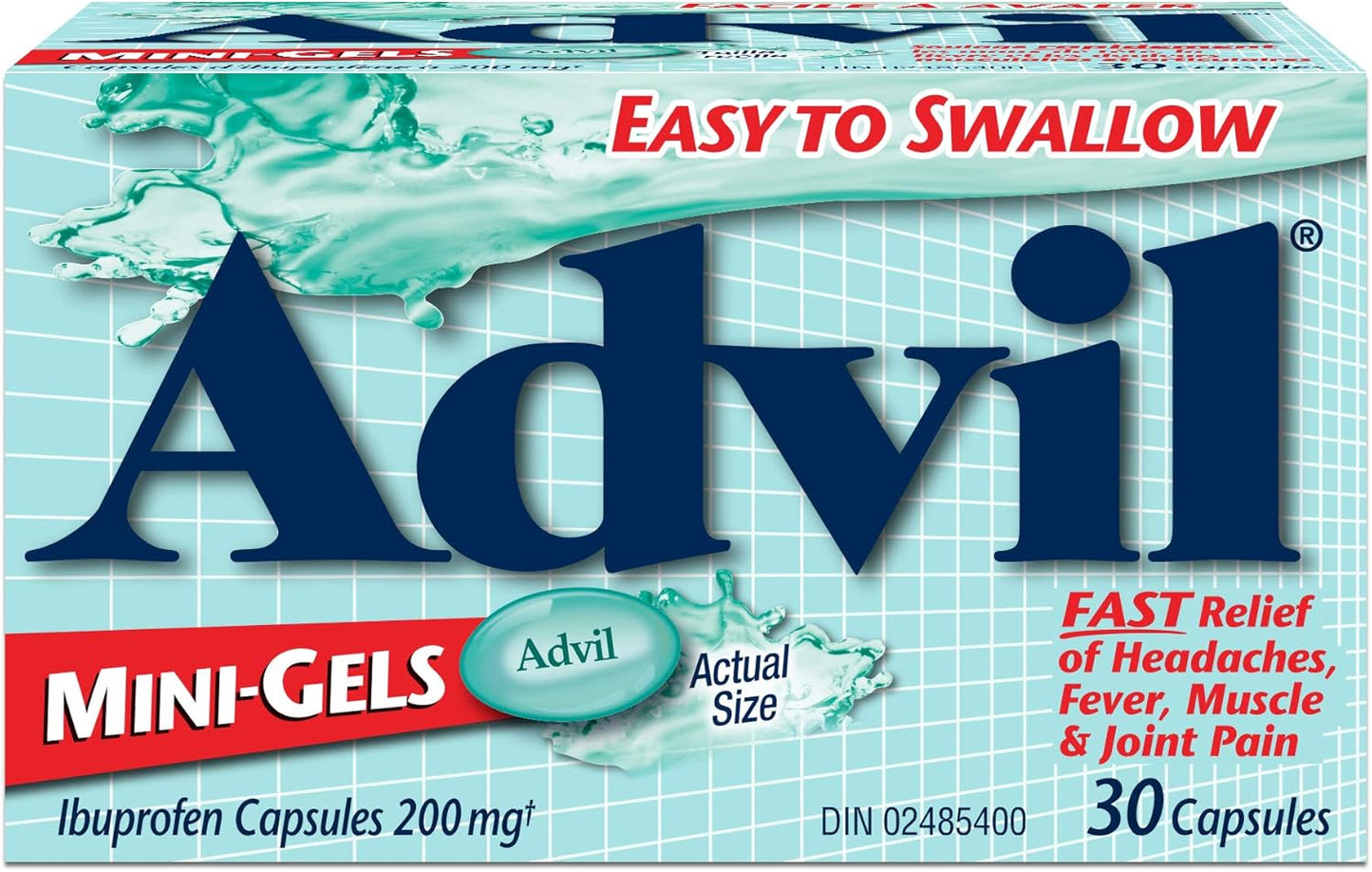 Advil Mini-gels 200 Mg Ibuprofen, Temporary Pain Reliever/Fever Reducer 30 Count