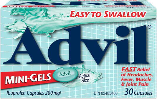 Advil 迷你凝胶 200 毫克布洛芬,暂时缓解疼痛/退烧,30 粒