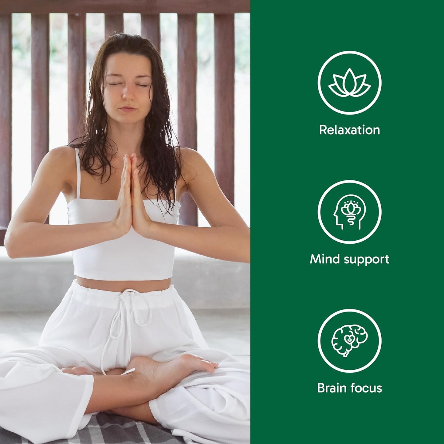 Organika 加拿大製造的舒緩心靈膠囊 - 含甘氨酸鎂、L-茶氨酸、GABA、肌醇 - 促進放鬆和鎮靜,不引起困倦 - 120 粒膠囊