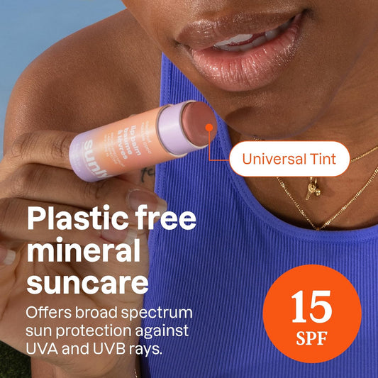 ATTITUDE 润唇膏,SPF 15,加拿大制造,经 EWG 认证,无塑料,广谱 UVA/UVB 防护,含氧化锌,纯素,椰子味,8.5 克