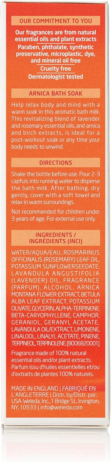 Weleda 山金车肌肉浸泡液,200ml,迷迭香薰衣草香味,放松和肌肉恢复